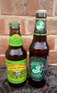 Sierra Nevada - left, Brooklyn Lager - right